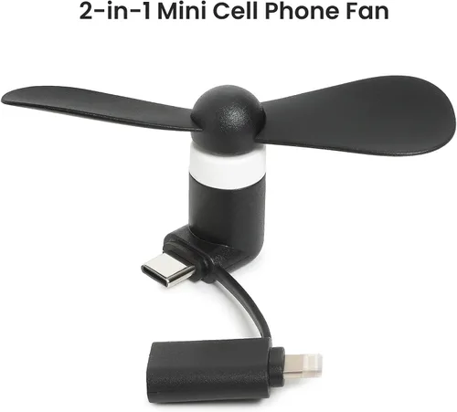 Vista 3 de Paquete de 24 mini ventiladores de mano a granel, mini ventilador portátil 2 en 1 para teléfono celular compatible con iPhone, iPad, Samsung
