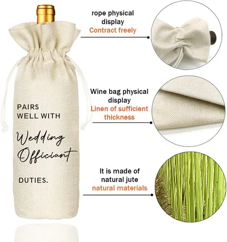 Vista 2 de Socive Regalo oficial de boda, combina bien con bolsa de vino oficial de boda, regalos para pastor, regalo de propuesta para anfitrión, bolsas