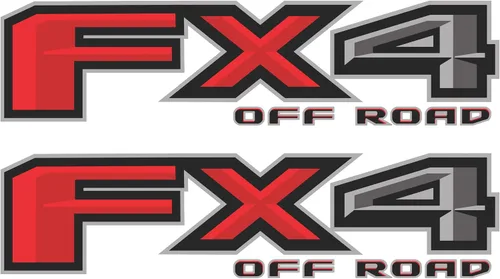 Vista 7 de GOLD HOOK FX4 - Calcomanías todoterreno compatibles con Ford F-150 2015-2026, serie Diamond, acabado brillante negro y rojo, juego de 2