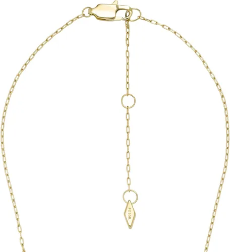 Vista 4 de Fossil - Collar con colgante de acero inoxidable en tono dorado para mujer