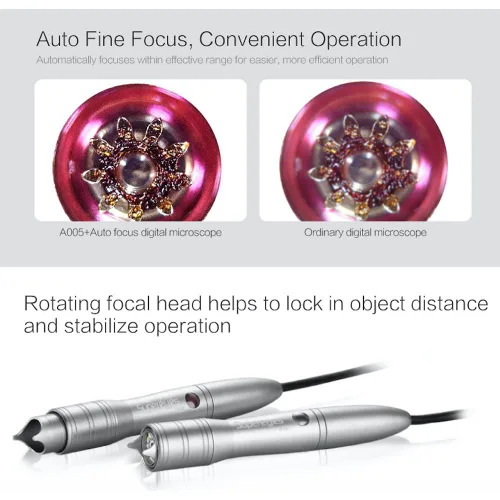 Vista 4 de A005+5.0MP 1 ~ 500X Fino Auto Focus Handheld USB Microscopio Digital Lupa Lupa con LED Metal Stand