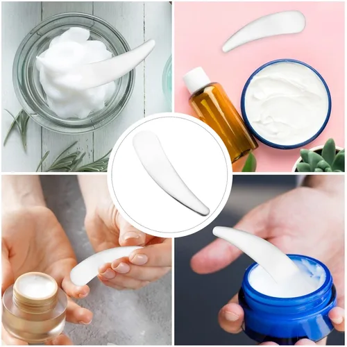 Vista 7 de Beaupretty Espátulas cosméticas Máscara de crema facial Cuchara Stick Maquillaje de acero inoxidable Cuidado de la piel Crema facial Cuchara