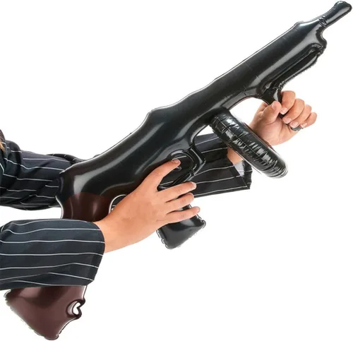 Vista 4 de 4 piezas de accesorios inflables para armas, accesorios de disfraz, ametralladora inflable, fiesta temática de cosplay, decoración de cumpleaños