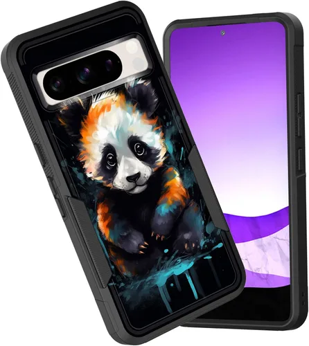 Vista 79 de Funda para Pixel 6A, funda híbrida de doble capa resistente a prueba de golpes de policarbonato duro de silicona suave TPU para Google Pixel 6A