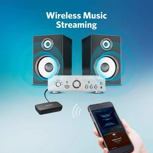 Vista 9 de Anker Soundsync - Receptor Bluetooth para transmisión de música con Bluetooth 5.0, conexión de dispositivo doble, llamadas manos libres, duración