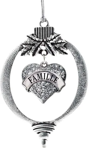 Vista 28 de Inspired Silver - Red Merry - Adorno de Navidad plateado - Adorno de árbol de Navidad con dije de corazón con circonita cúbica - Decoración colgante