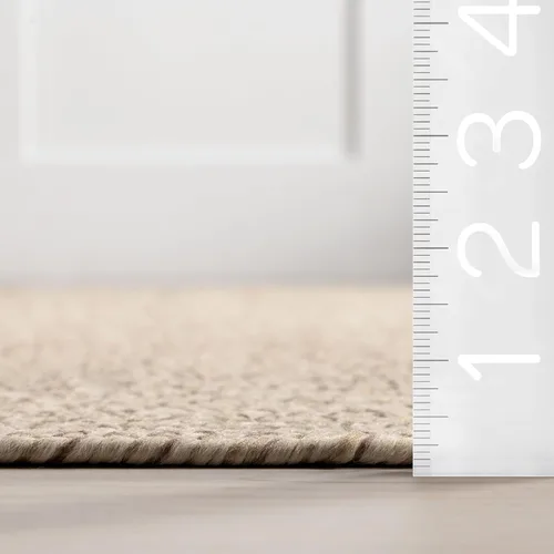 Vista 2 de nuLOOM Wynn Alfombra de Área Trenzada para Interiores/Exteriores, 3x5, Bronceado Wynn Tan