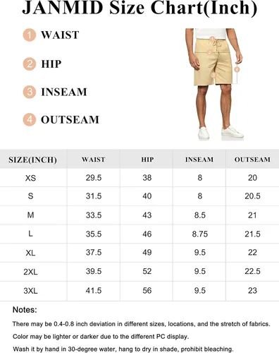 Vista 6 de Janmid Pantalones cortos de playa de verano con cordón de ajuste clásico para hombre