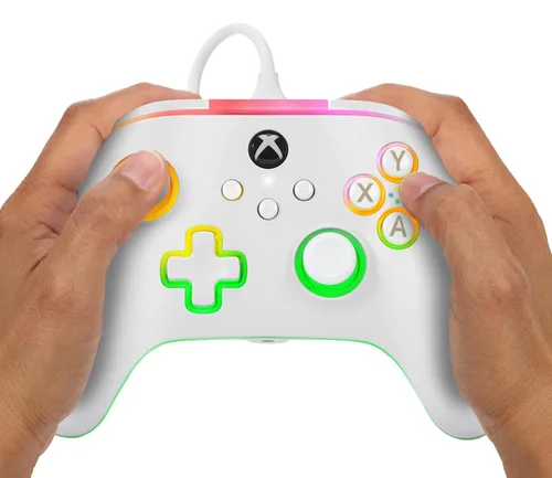 Vista 9 de PowerA Advantage Wired Controller for Xbox Series XS with Lumectra - White, gamepad, wired video game controller, gaming controller, works with Xbox