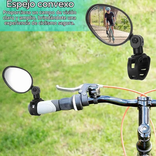 Vista 3 de Hestya 2 Piezas Espejo de Bicicleta 360 Grados Ajustable Seguro Giratorio Espejo de Manillar Accesorios de Bicicleta A Prueba de Golpes Acrílico