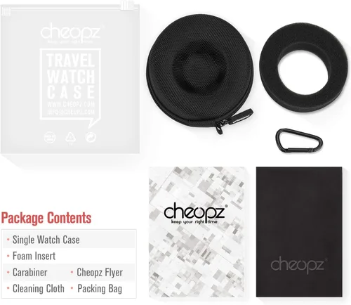 Vista 6 de Caja de viaje para relojes de pulsera y relojes inteligentes de hasta 1.969 in, color negro, Negro -, CasualViajeGimnasioSolteroPortátil