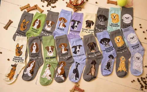 Vista 4 de Calcetines unisex Foozys Crew Calcetines novedosos para perros de razas grandes y medianas (2 pares)