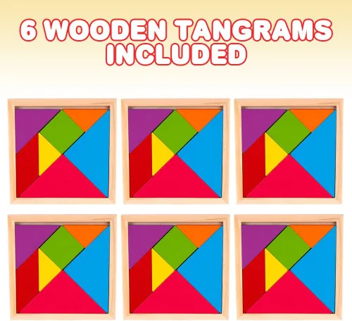 Vista 2 de ArtCreativity Rompecabezas de madera Tangram para niños, 7 piezas de colores, rompecabezas educativo, juguete de aprendizaje para niños y niñas