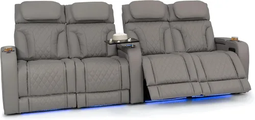 Vista 70 de Seatcraft Luminis 365 - Asiento de cine en casa (fila de 2 biplazas), color carmesí