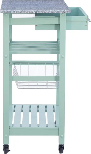 Vista 13 de Linon Isla de cocina, verde, 15.75 x 22.83 x 33.86 pulgadas Verde y granito