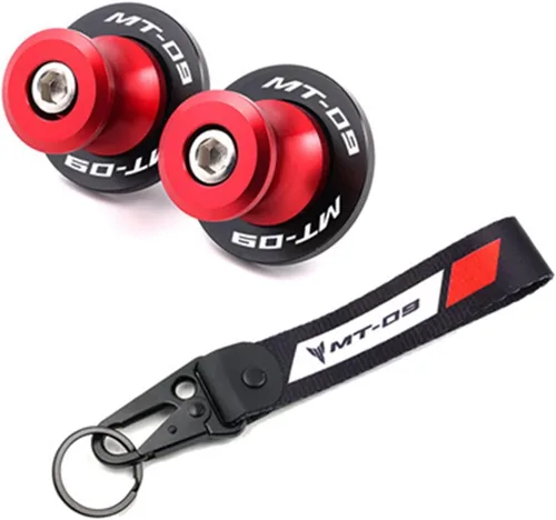 Vista 6 de Para Yamaha MT-09 MT09 MT 09 FZ09 2014-2022 Motocicleta CNC 6MM Carretes basculantes Tornillos de soporte deslizante y llavero de insignia bordada