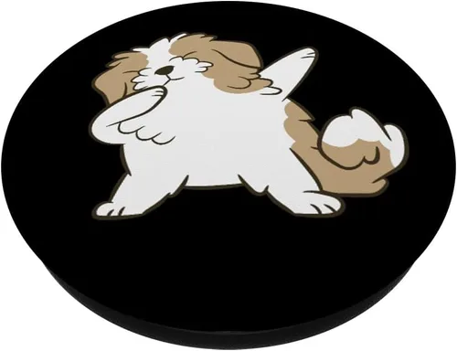 Vista 2 de Dabbing Shih Tzu Cachorro Divertido Shih Tzu PopSockets intercambiables PopGrip