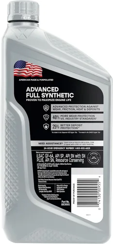 Vista 205 de Valvoline SynPower Full aceite sintético para motor, 1 Cuarto de galón, Ambar