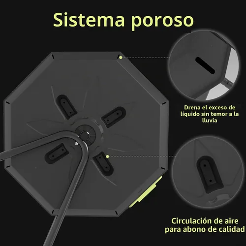 Vista 4 de Squeeze Master - Compostera grande para jardín y otros espacios al aire libre, con doble compartimento rotativo, mejor circulación del aire, sin