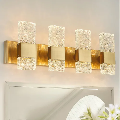 Vista 14 de Moderna lámpara LED para tocador de baño, acero inoxidable cromado, 3 lámparas de pared para iluminación de baño, Fuxture sobre espejo, 21.5