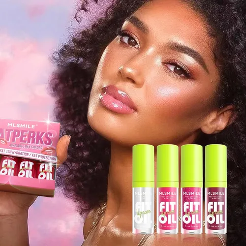 Vista 2 de Juego de esmalte de labios de 4 colores, aceite de labios con brillo tintado Conjunto A