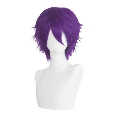 Vista 18 de COSPLAZA Peluca corta negra para cosplay con puntas esponjosas, resistente al calor, pelo sintético para emo Negro