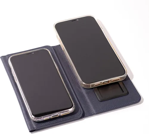 Vista 9 de Funda Duo para 2 teléfonos Funda de cuero de alta calidad multiusos para teléfono celular, cartera para teléfono celular Variación plegable