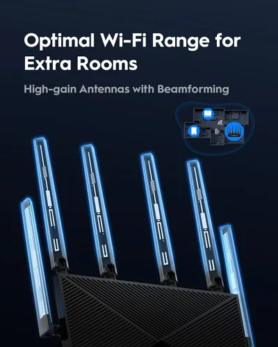 Vista 4 de Cudy BE6500 WiFi 7 Router Dual Band Gigabit Gaming Router, 6500Mbps, Cliente VPN y Servidor, Cudy Mesh y APP Compatible, Broadcom 2 GHz Quad-Core