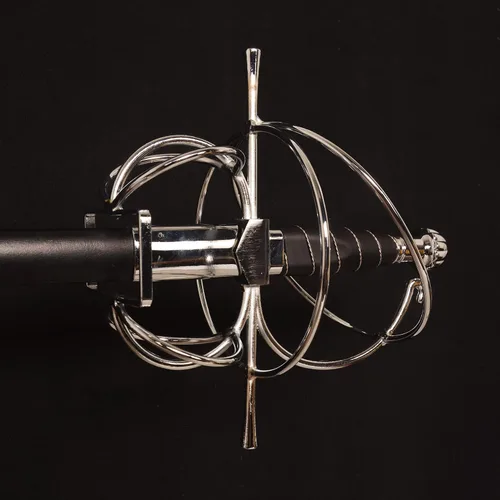 Vista 6 de 45.7" Renaissance Spanish Italian Style Rapier Fencing Sword with Spiral Swept-Hilt for Cosplay, Collection, Display