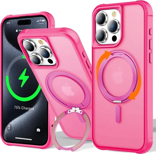 Vista 48 de UMIONE - Funda con diseño de anillo magnético giratorio de 360° para iPhone 11, soporte de bucle invisible integrado, compatible con Magsafe, funda