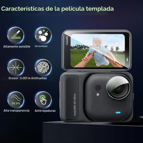 Vista 5 de Protector de pantalla para Insta 360 GO Ultra HD vidrio templado, antiarañazos, alta definición transparente, para Insta 360 GO Ultra
