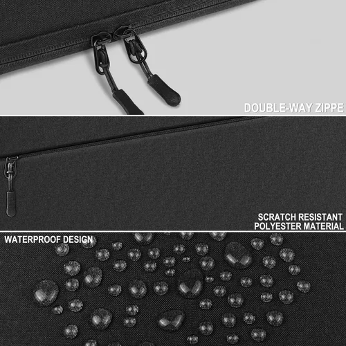 Vista 5 de Funda para portátil de 14 pulgadas, resistente al agua, con bolsillo Negro
