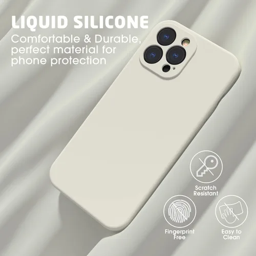Vista 3 de Funda compatible con iPhone 13 Pro Max 2021, goma de gel de silicona líquida cobertura completa [con protección de cámara] Funda para iPhone 13 Pro