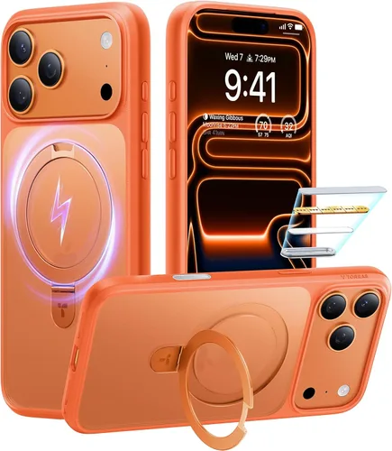 Vista 19 de TORRAS Funda magnética con función atril para iPhone 13/iPhone 14 [compatible con MagSafe], soporte resistente y versátil, grado militar, a prueba