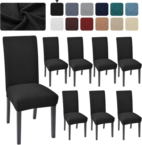 Vista 27 de Juego de 4 fundas para sillas de comedor y cocina, fundas para sillas de comedor, color negro