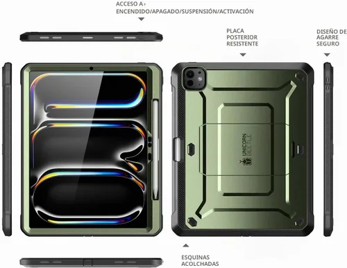 Vista 7 de SUPCASE for iPad Pro 13 inch Case M5/M4 2025/2024 with Pencil Holder Green Guldán