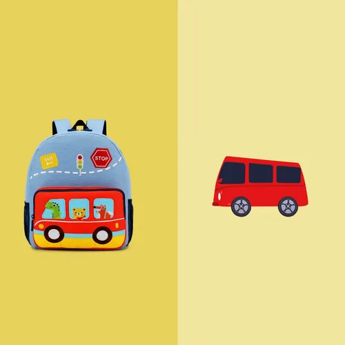 Vista 7 de willikiva Mochila Infantil con Dinosaurio en Coche para Niños y Niñas, Mochila para Preescolar, Impermeable, Tamaño único, Moderno Fiesta de música