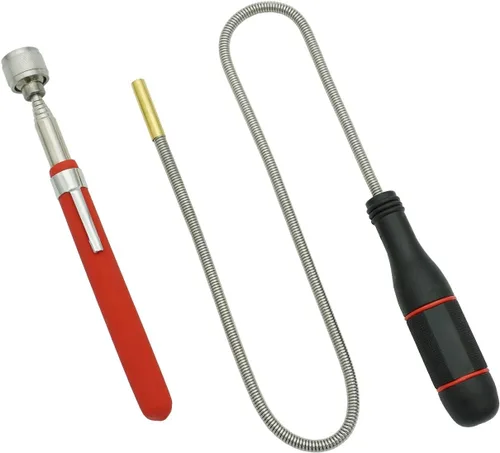 Vista 9 de GUTIMORE - Herramienta de recogida magnética flexible, 25 pulgadas de largo, imán doblado de serpiente, pastilla magnética flexible de 2 libras