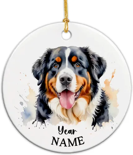 Vista 8 de Adorno de Navidad personalizado para perro Airedale, adorno de cerámica para hombres y mujeres, adornos de cerámica personalizados para perros
