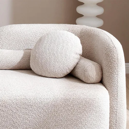 Vista 5 de KEVINSPACE Sofá moderno de 4 plazas con respaldo curvo de 88.58 pulgadas, estilo minimalista, cómodo sofá de 4 plazas con almohadas – Sofá de Beige