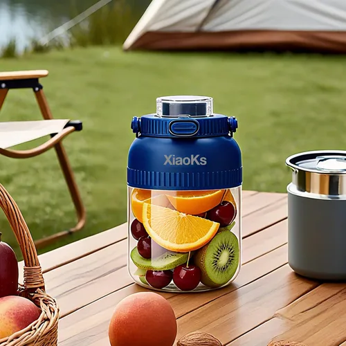 Vista 7 de Batidora personal portátil para batidos y batidos con taza de viaje de 43 onzas, USB recargable con taza y tapa sin BPA, pequeña taza para cocina