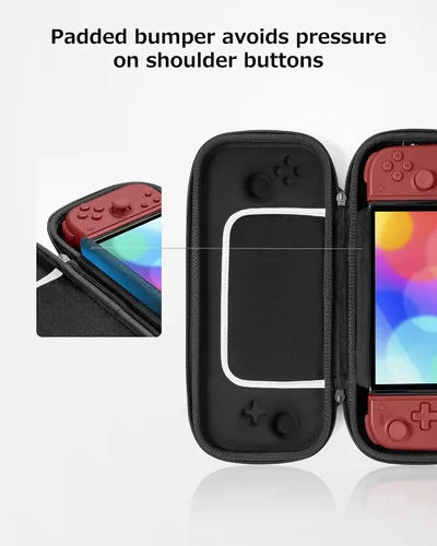 Vista 6 de tomtoc Carrying Case for Hori Nintendo Switch Split Pad Compact, Hard Shell Protective Travel Bag with 10 Game Cartridges, Split Pad Fit Controllers