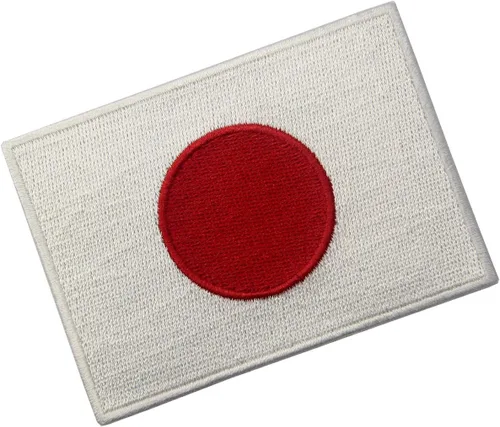 Vista 3 de Parche bordado con bandera de Japón con emblema nacional japonés para coser
