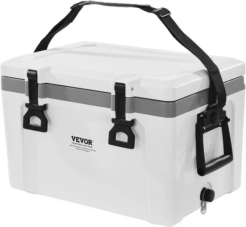 Vista 11 de VEVOR Portable Cooler,Hard Cooler with Ice Retention, Heavy-Duty Handles and Strap, Lightweight Rigid Material Insulated Portable Cooler, Suitable