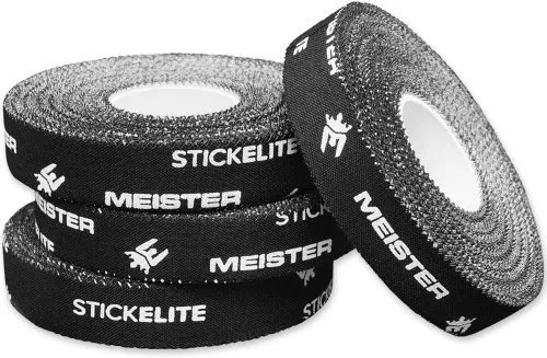 Vista 3 de Meister StickElite - Cinta deportiva porosa profesional para dedos de manos y pies, 15 yardas x 1/2 pulgadas, color negro, 2 rollos