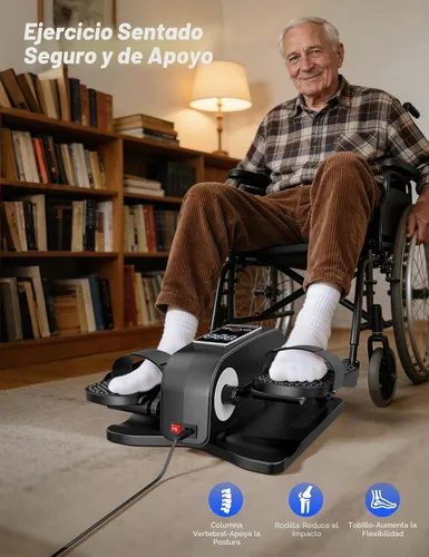 Vista 5 de Under Desk Elliptical Machine for Senior, Quiet Motorized Leg Exerciser with Smart Remote, Pedal Exerciser with Adjustable Speeds for Auto/Manual