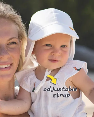 Vista 7 de FURTALK Sombrero de sol para bebé, protección solar UPF 50+, protección solar de rayos UV, sombreros de algodón para niños y niñas