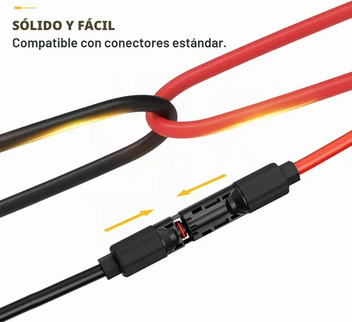Vista 5 de BougeRV Cable de extensión solar 8AWG de 3 pies con conector hembra y macho con par adicional de conectores, kit de adaptador de panel solar