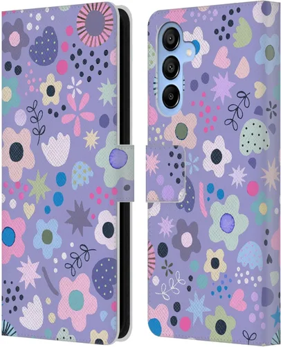 Vista 261 de Head Case Designs Officially Licensed Ninola Abstract Poppies Lilac Floral Leather Wallet Case Compatible with Samsung Galaxy A07 4G