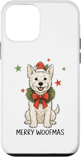 Vista 15 de Merry Woofmas White Terrier Dog Santa Hat Christmas Cute Dog Case for iPhone 15